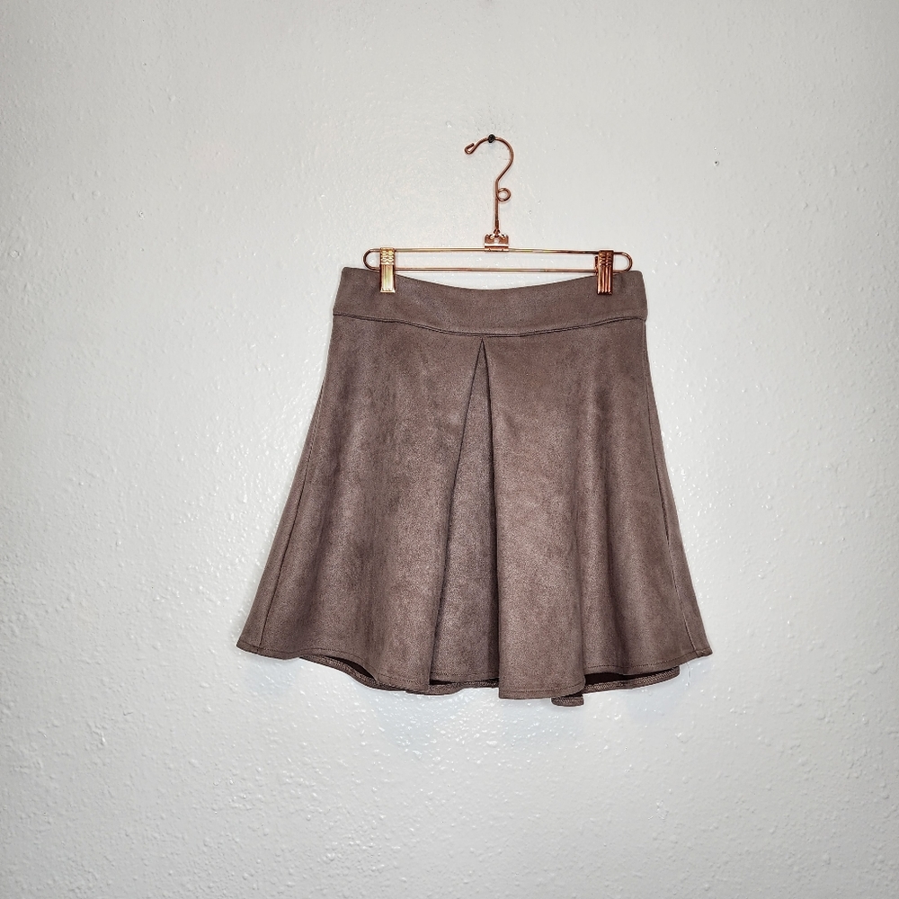 Seek The Label Mocha Faux Suede Skirt Size S